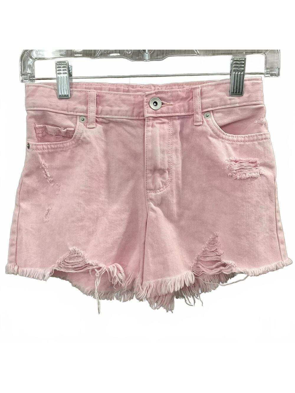 Sugar & Jade Womens Pink Jean Shorts Size 0 (25” Waist) Measurements In Pics